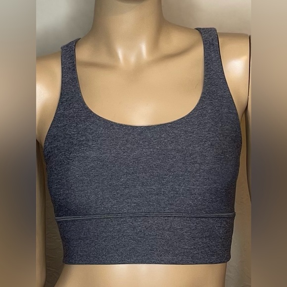 Lululemon Energy Long Line Sports Bra Size 6 Heathered Black - Picture 2 of 6